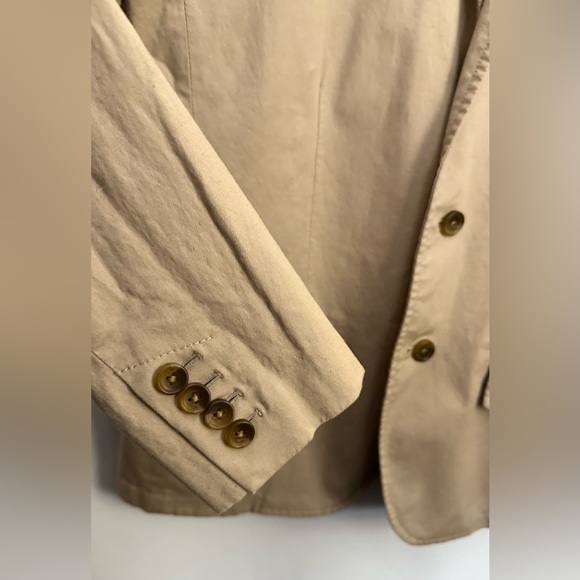 EVERLANE Blazer Mens 40 Single Breasted Linen Blend Sports Coat Beige Khaki EUC - Picture 9 of 15